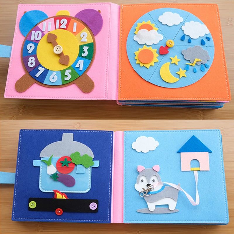 Washable Montessori Baby 3D Toddlers Story Cloth Book