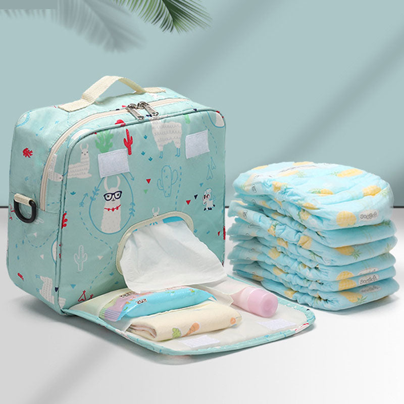 Waterproof Portable Cartoon Print Diaper Bag