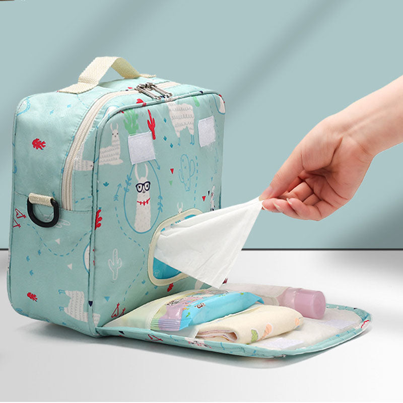 Waterproof Portable Cartoon Print Diaper Bag