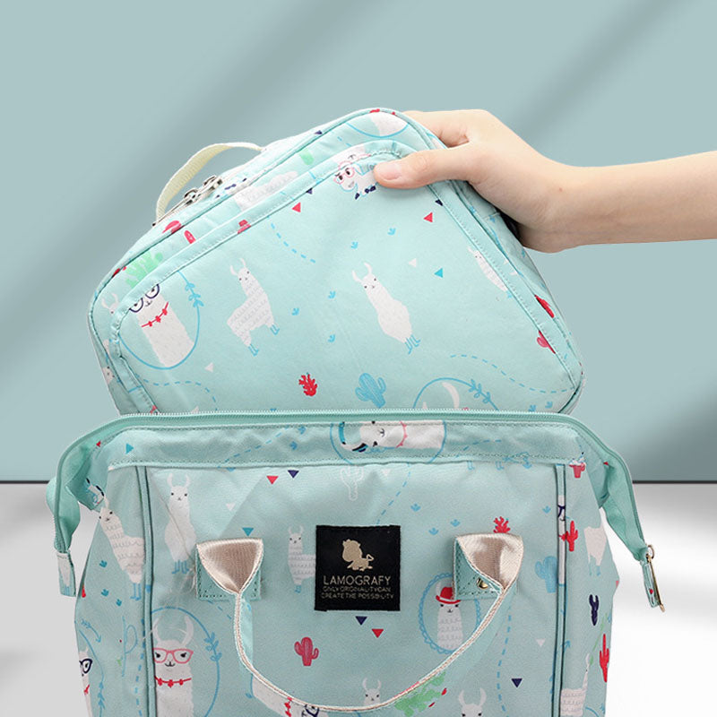 Waterproof Portable Cartoon Print Diaper Bag