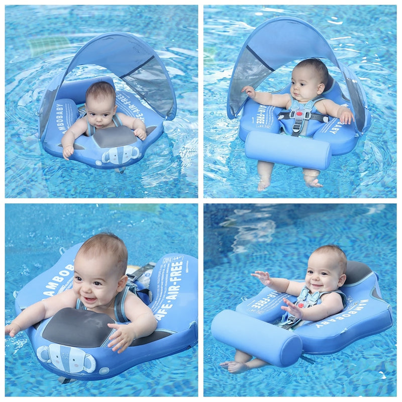 Mambobaby Solid Non-inflatable Newborn Baby Waist Float Lying Swimming Ring Pool Toys Swim Ring Swim Trainer For Infant Swimmers