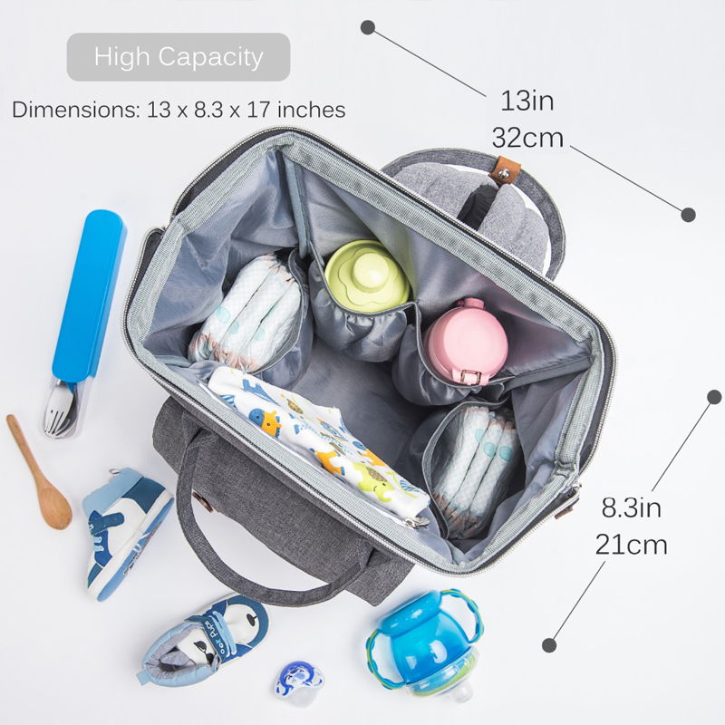 Waterproof Polyester Cloth Diaper Bag Backpack Large Capacity, Waterproof Multifunctional Maternity