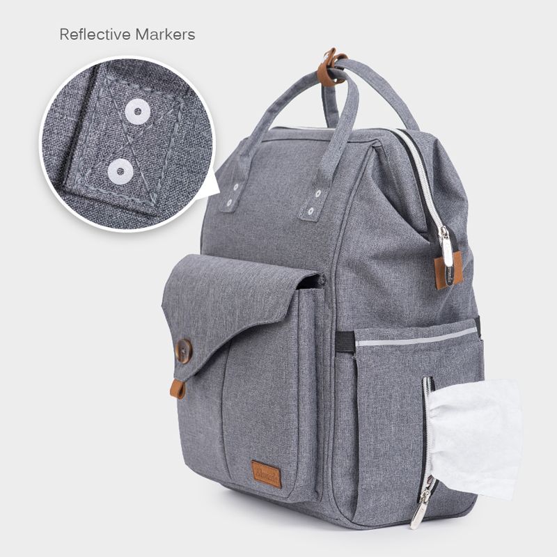 Waterproof Polyester Cloth Diaper Bag Backpack Large Capacity, Waterproof Multifunctional Maternity