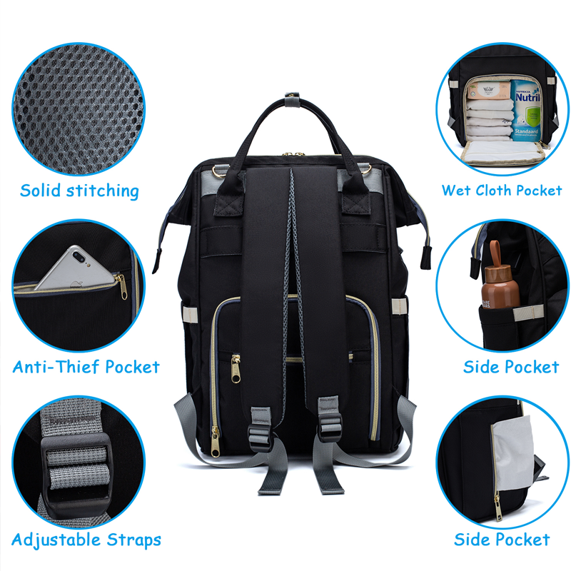 Durable Maternity Travel Backpack for Baby Care with Changing Pads